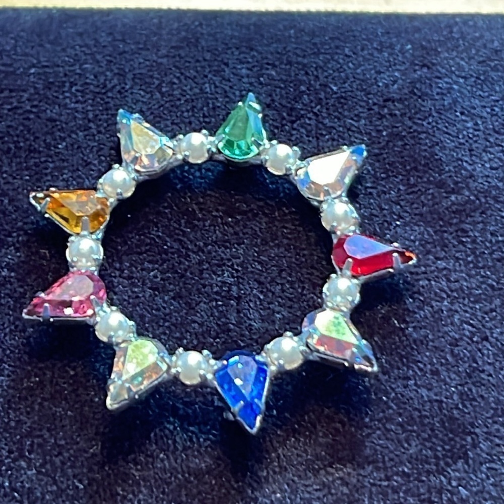 B. David Signed Rainbow Multicolored Rhinestones … - image 1